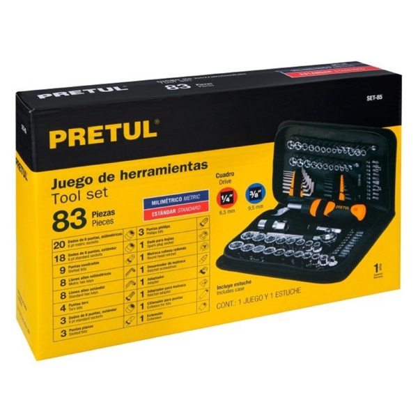 Pretul SET-85, 83Pcs, Tools Set, Black