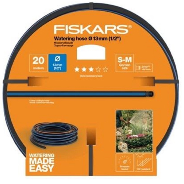 Fiskars Q3 1/2", 20M, Hose, Black