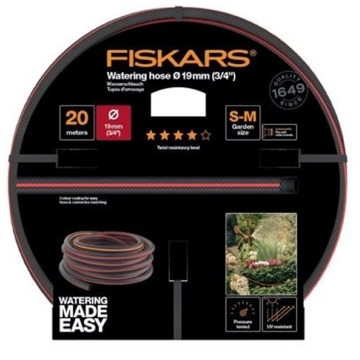 Fiskars Q4 3/4", 20M, Hose, Black