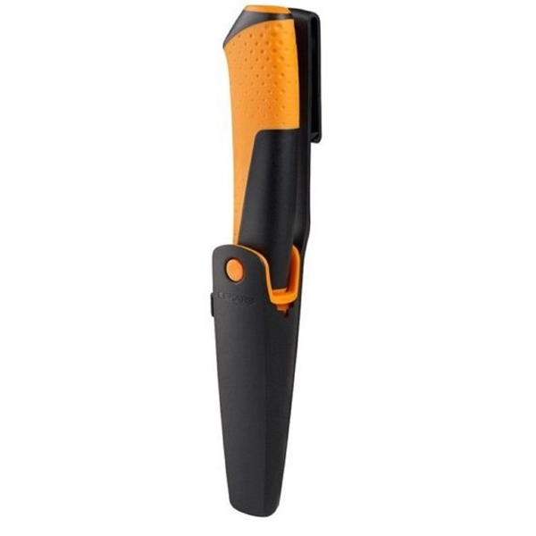 Fiskars 1023618, Garden Knife With Sharpener, Black/Yellow