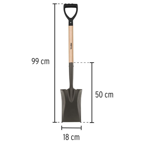 ნიჩაბი Pretul PED-P, Shovel, Black