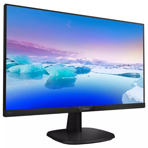 მონიტორი Philips 243V7QJABF/01, 23.8", Monitor, FHD, IPS, HDMI, VGA, DP, Black