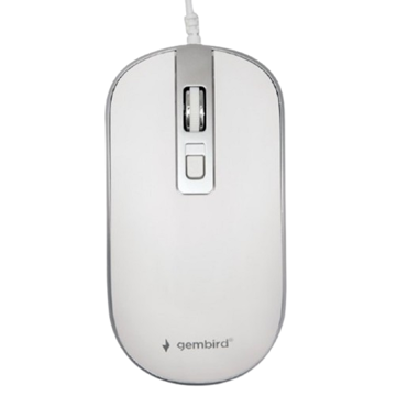 Gembird MUS-4B-06-WS, Wired, USB, Mouse, White