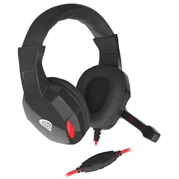 ყურსასმენი Genesis NSG-1438 Argon 120, Gaming Headset, Wired, 3.5mm, Black/Red