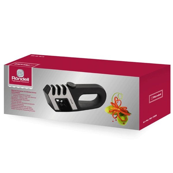 Rondell RD 1689, Knife sharpener, Black/Silver