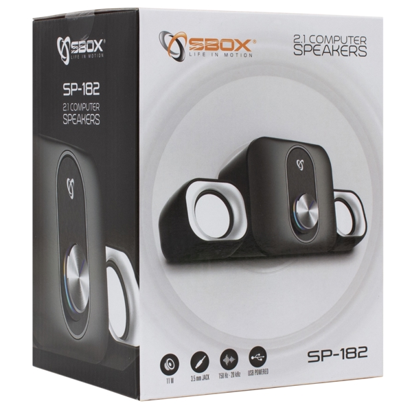 Sbox SP-182, 11W, USB, 3.5mm, Speaker, Black