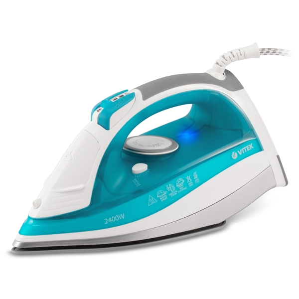 ორთქლის უთო Vitek VT 1264, 2400W, 350ML, Steam Iron, Blue