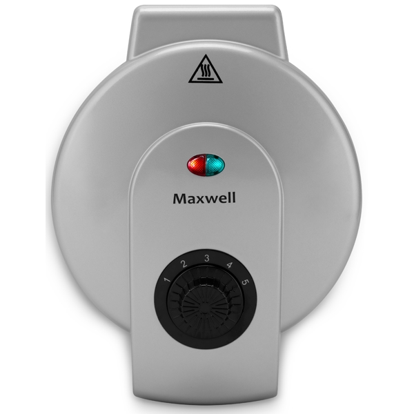 ვაფლის აპარატი Maxwell MW 1571, 800W, Waffle Maker, Grey