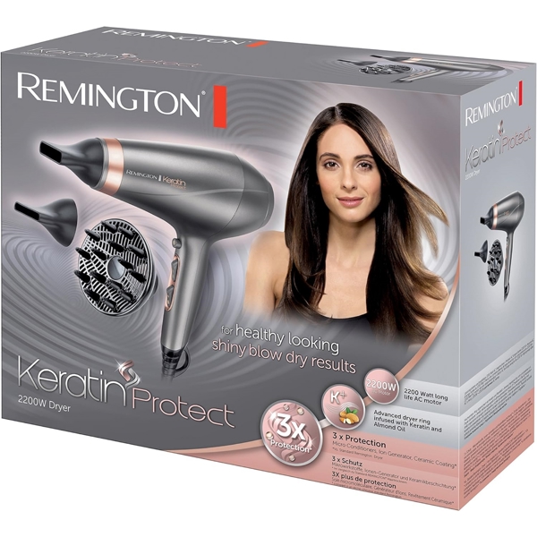 Remington AC8820, 2200W, Hair Dryer, Grey