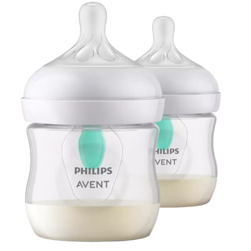 Philips Avent SCY670/02 Natural Response, 125Ml, 2Pcs, AirFree Vent Baby Bottle, White/Transparent