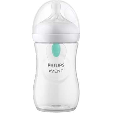 Philips Avent SCY673/01 Natural Response, 260Ml,  AirFree Vent Baby Bottle, White/Transparent