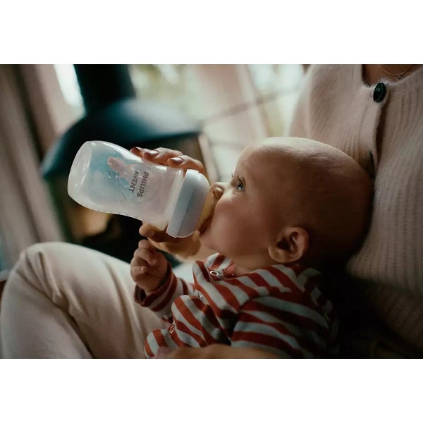 საბავშვო ბოთლი Philips Avent SCY673/01 Natural Response, 260Ml,  AirFree Vent Baby Bottle, White/Transparent