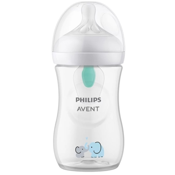 Philips Avent SCY673/81 Natural Response, 260Ml, AirFree Vent Baby Bottle, White/Transparent