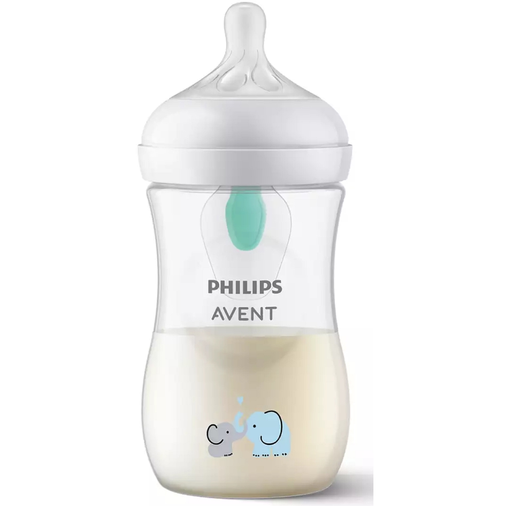 საბავშვო ბოთლი Philips Avent SCY673/81 Natural Response, 0.26l, AirFree Vent Baby Bottle, White/Transparent