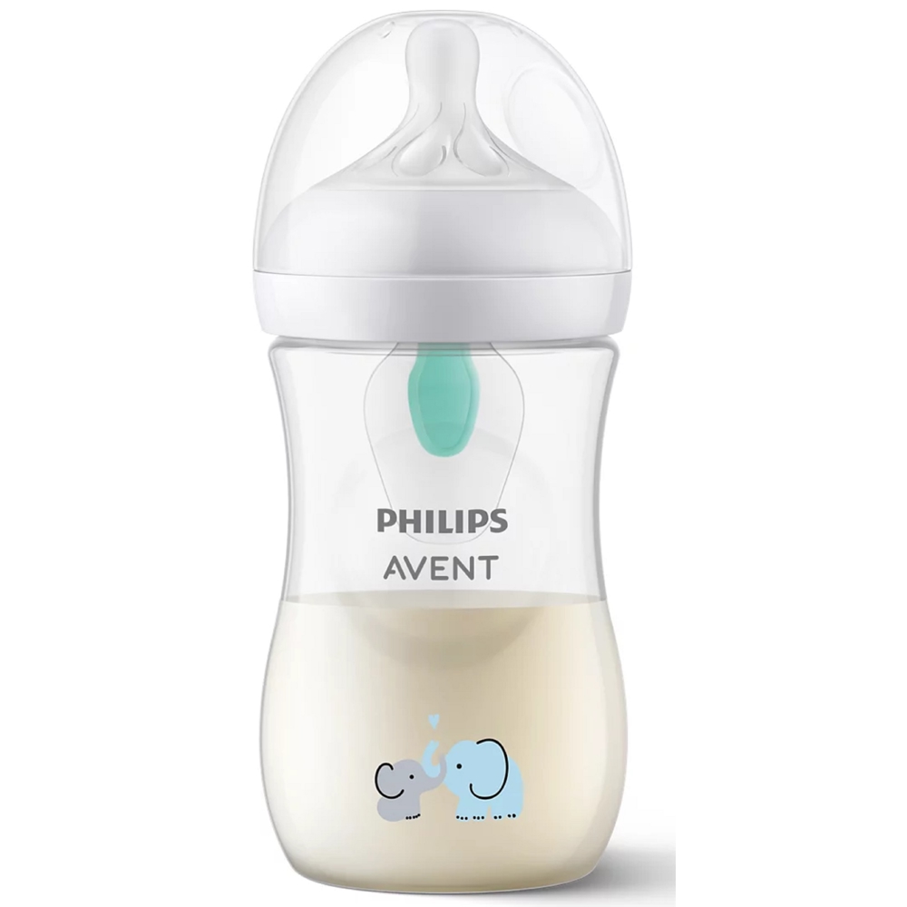 საბავშვო ბოთლი Philips Avent SCY673/81 Natural Response, 0.26l, AirFree Vent Baby Bottle, White/Transparent