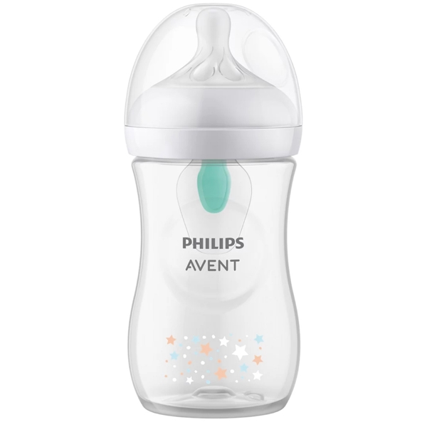  Philips Avent SCY673/82  Natural Response, 260Ml, AirFree Vent Baby Bottle, White/Transparent