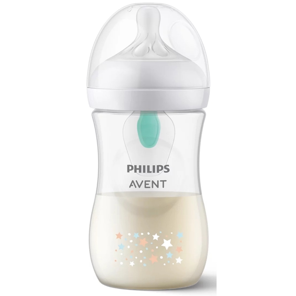  Philips Avent SCY673/82  Natural Response, 260Ml, AirFree Vent Baby Bottle, White/Transparent