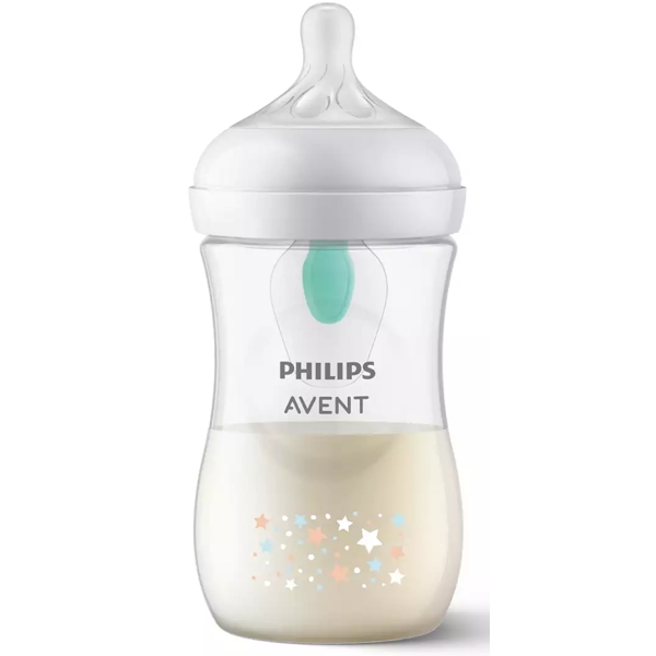  Philips Avent SCY673/82  Natural Response, 260Ml, AirFree Vent Baby Bottle, White/Transparent