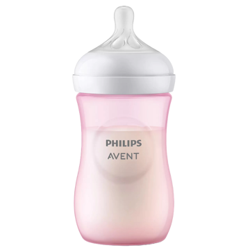 Philips Avent SCY903/11 Natural Response, 260Ml, Baby Bottle, Pink/Transparent