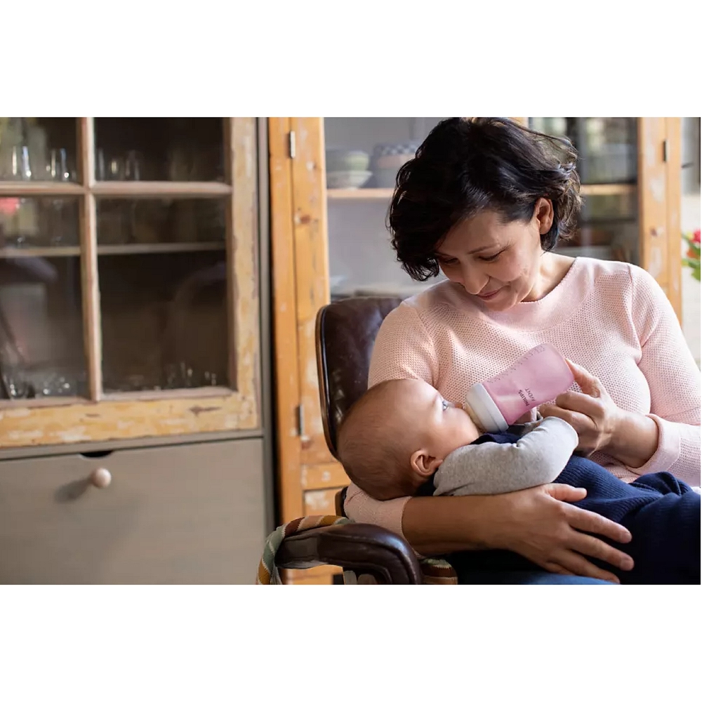 საბავშვო ბოთლი Philips Avent SCY903/11 Natural Response, 0.26l, Baby Bottle, Pink/Transparent