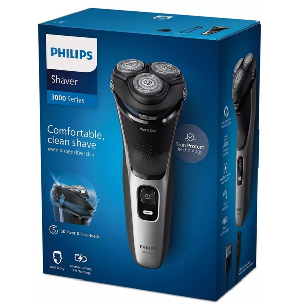 წვერსაპარსი Philips S3143/00, Electric Shaver, Grey