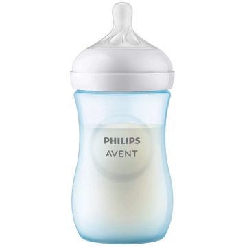 Philips Avent SCY903/21 Natural Response, 260Ml, Baby Bottle, Blue/Transparent