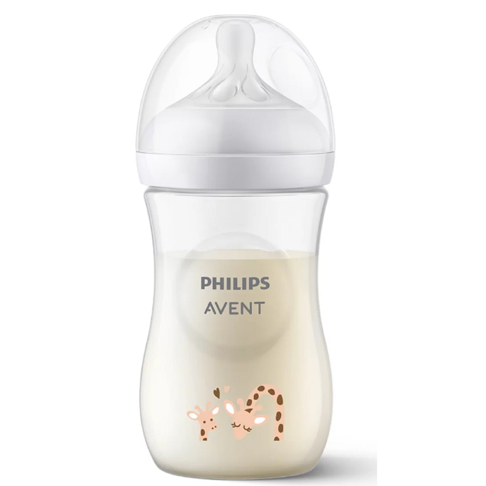საბავშვო ბოთლი Philips Avent SCY903/66 Natural Response, 0.26l, Baby Bottle, White/Transparent