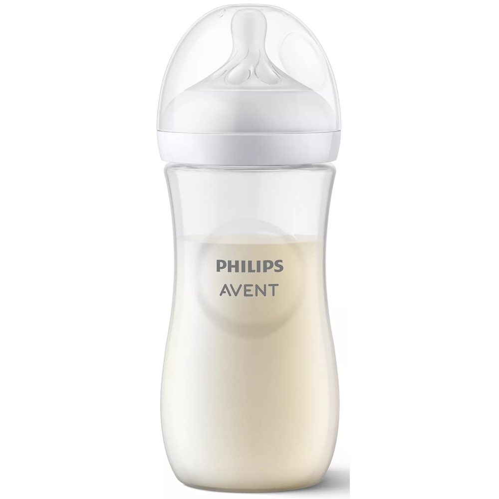 საბავშვო ბოთლი Philips Avent SCY906/01 Natural Response, 0.33l, Baby Bottle, White/Transparent
