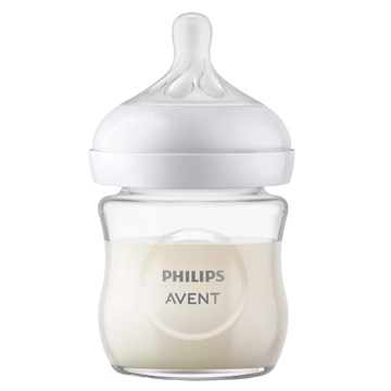 Philips Avent SCY930/01 Natural Response, 120Ml, Glass Baby Bottle, White/Transparent