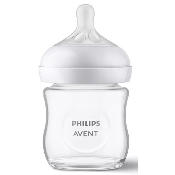 Philips Avent SCY930/01 Natural Response, 120Ml, Glass Baby Bottle, White/Transparent