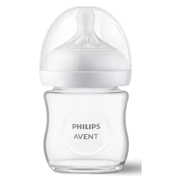 Philips Avent SCY930/01 Natural Response, 120Ml, Glass Baby Bottle, White/Transparent