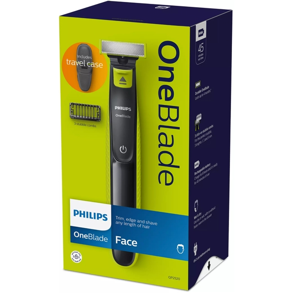 Philips QP2520/65 OneBlade, Electric Shaver, Black/Green