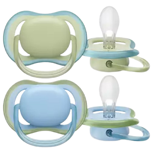 Philips Avent SCF085/21, 0-6m, 2Pcs, Ultrasoft Soother, Blue/Green