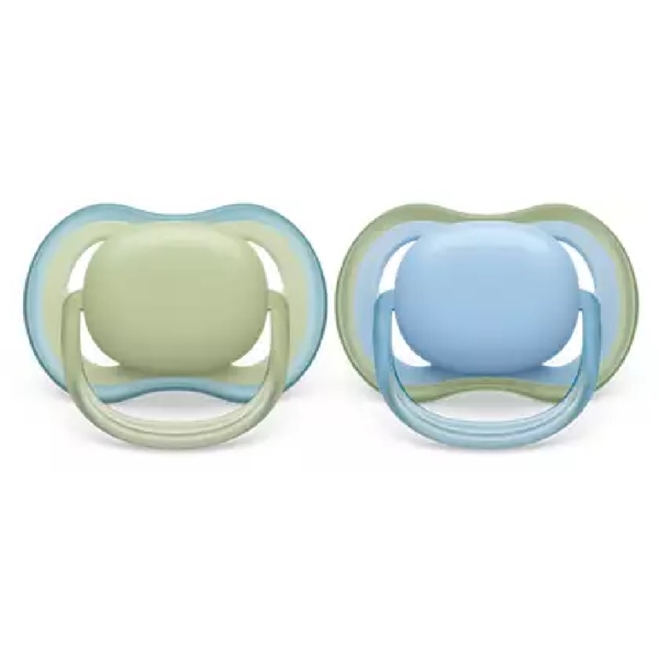 Philips Avent SCF085/21, 0-6m, 2Pcs, Ultrasoft Soother, Blue/Green