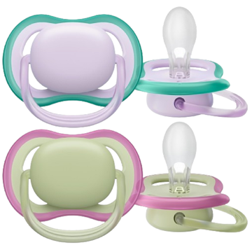 Philips Avent SCF085/24, 0-6m, 2Pcs, Ultrasoft Soother, Violet/Green