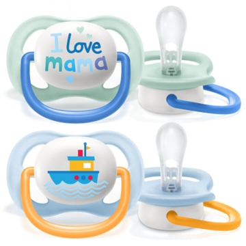 Philips Avent SCF080/01, 0-6m, 2Pcs, Ultra Air Soother, Green/Blue