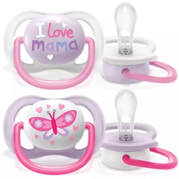 Philips Avent SCF080/02, 0-6m, 2Pcs, Ultra Air Soother, Pink