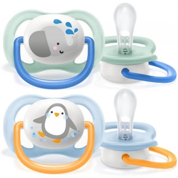 Philips Avent SCF080/05, 0-6m, 2Pcs, Ultra Air Soother, Green/Blue