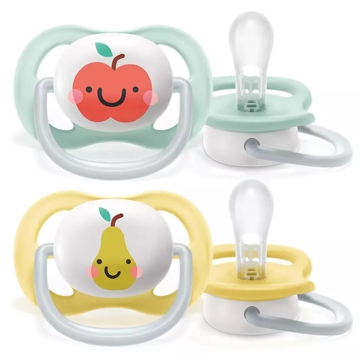 Philips Avent SCF080/17, 0-6m, 2Pcs, Ultra Air Soother, Green/Yellow