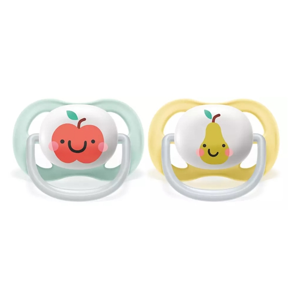 Philips Avent SCF080/17, 0-6m, 2Pcs, Ultra Air Soother, Green/Yellow