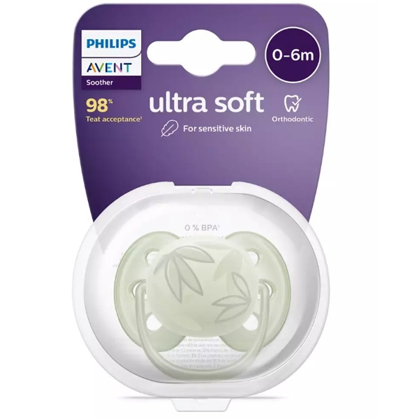 Philips Avent SCF092/02, 0-6m, Ultra Soft Soother, Green