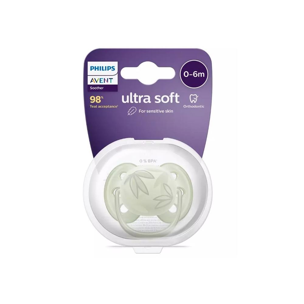 საწოვარა Philips Avent SCF092/02, 0-6m, Ultra Soft Soother, Green