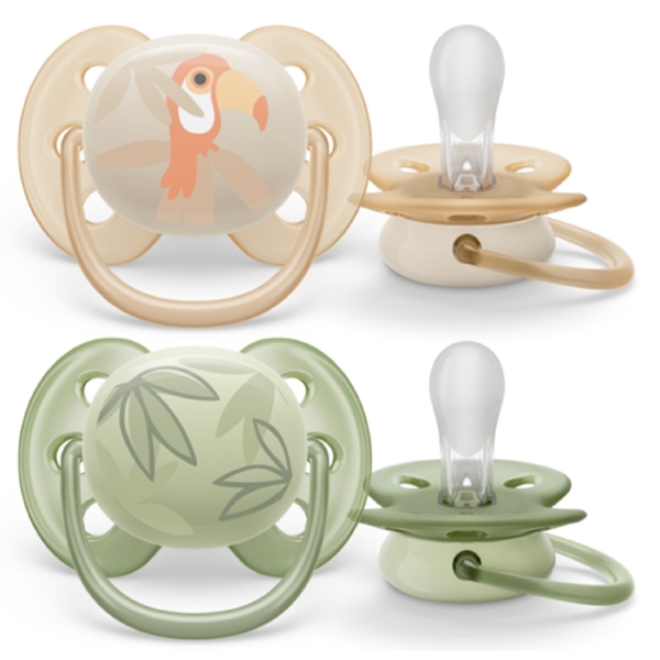 Philips Avent SCF091/07, 0-6m, 2Pcs, Ultra Air Soother, Green/Cream