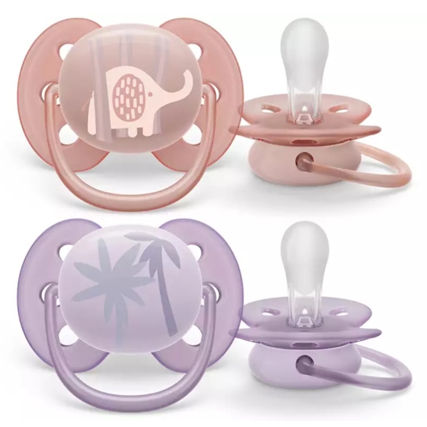 Philips Avent SCF091/09, 0-6m, 2Pcs, Ultra Air Soother, Purple/Pink