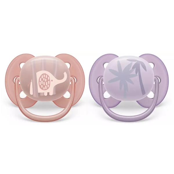 Philips Avent SCF091/09, 0-6m, 2Pcs, Ultra Air Soother, Purple/Pink