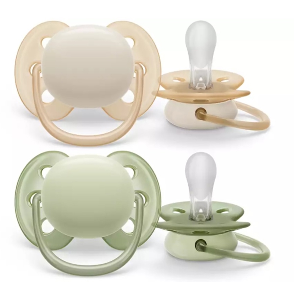 Philips Avent SCF091/05, 0-6m, 2Pcs, Ultra Air Soother, Green/Peach