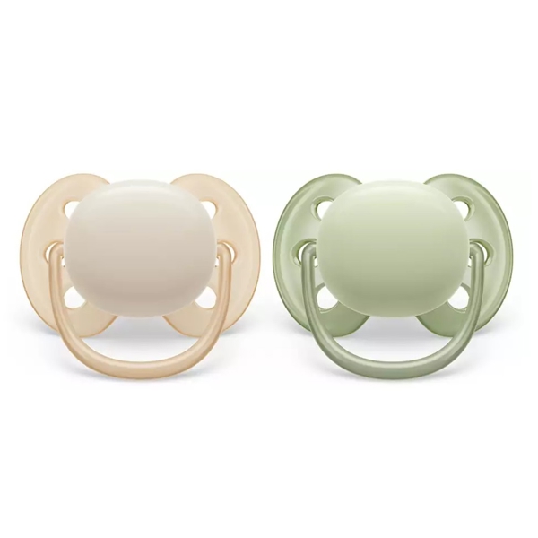 Philips Avent SCF091/05, 0-6m, 2Pcs, Ultra Air Soother, Green/Peach