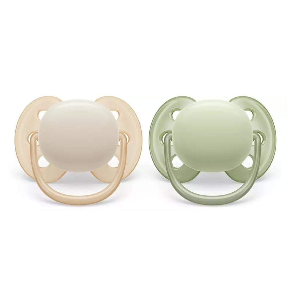 საწოვარა Philips Avent SCF091/05, 0-6m, 2Pcs, Ultra Air Soother, Green/Peach