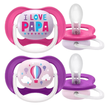 Philips Avent SCF080/04, 6-18m, 2Pcs, Air Soother, Purple/Pink