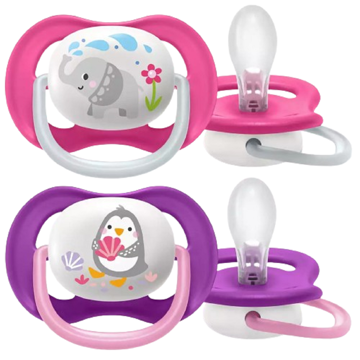 Philips Avent SCF080/08, 6-18m, 2Pcs, Air Soother, Pink/Purple